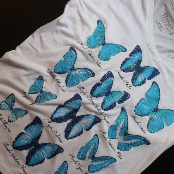 NWOT Glitter Butterfly Shirt - Picture 3 of 8
